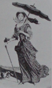 saint-jean-kobieta spacerujaca po wsi rycina damy spacerującej na wsi Sainta-Jeana, ok. 1675